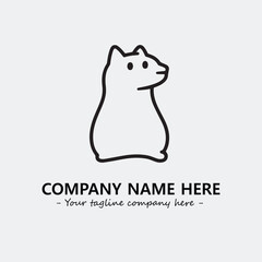 Cat illustration black and white for logo company vector image