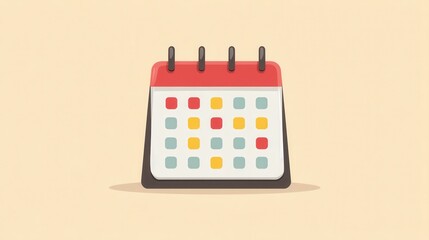 A colorful calendar graphic representing planning and organization