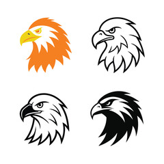 Eagle Head silhouette vector set 