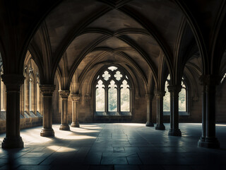 Monastery cloisters with peaceful arches and rhythmic shadows invite long contemplation