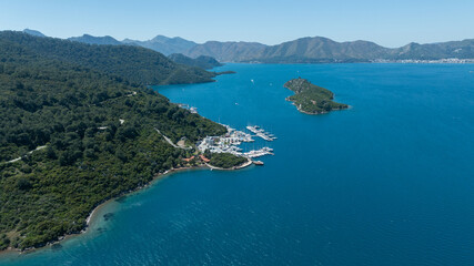 Obraz premium Coastal Life in Marmaris from Above