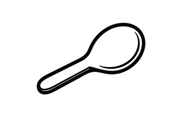 Simple Black And White Spoon Illustration Food Preparation Culinary Tool Kitchen Utensil Serving Accessory Clean Design