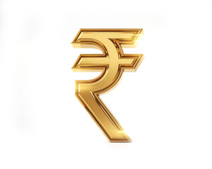 Indian Rupee Symbol Golden Currency Icon and Financial Graphic
