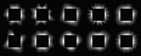 Set of square illuminate light frames