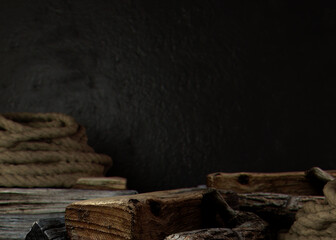Indoor Stage Of Wood And Rope