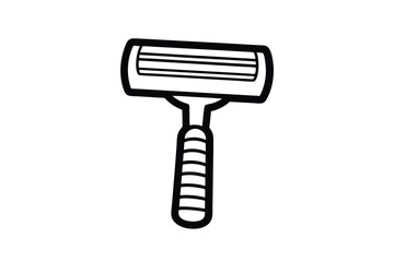 Isolated Razor Illustration In Black And White Minimalist Style Depicting Personal Care Item And Shaving Routine Equipment For Icon Design