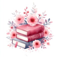 books and flowers