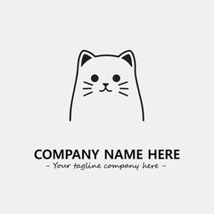Cat illustration black and white for logo company vector image