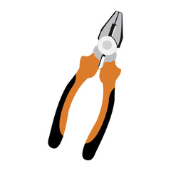 Vector illustration of pliers. isolated on white background. Simple vector design.