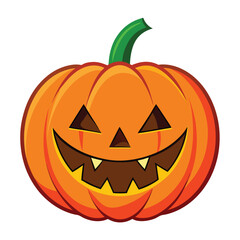 Halloween jack-o'-lanterns isolated clipart on white background