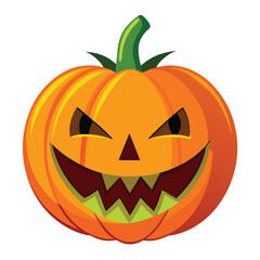 Halloween jack-o'-lanterns isolated clipart on white background