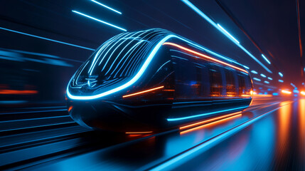 Fototapeta premium Future urban high-speed maglev train