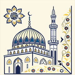 a luxurious islamic dome and mihrab pattern design
