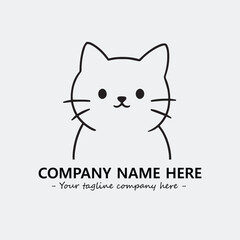 Cat illustration black and white for logo company vector image