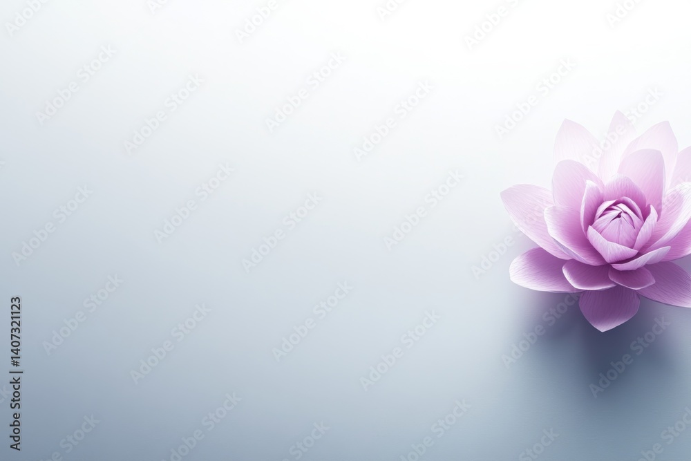 Fototapete a single elegant flower made from folded pastel paper rests gracefully on a smooth white surface, il