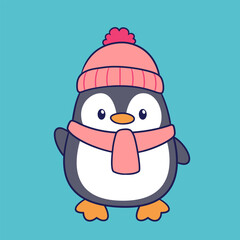 Cute and adorable little penguin illustration
