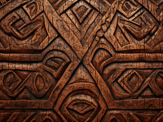 Naklejka premium Pacific tapa pattern stamped on bark with bold geometric designs showcasing tribal expression