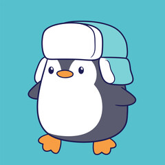 Cute and adorable little penguin illustration