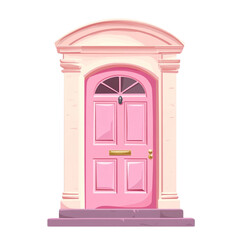 Pink front door steps arched entryway home sweet home