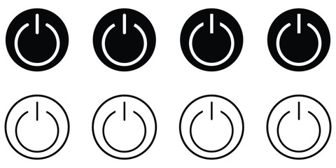 On-off icon icon set. Power off. Interface switch button concept. On off icon. Vector illustration. 