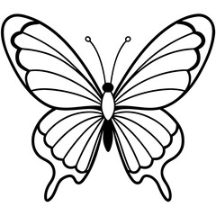 Stylized Sea Butterfly Vector Outline