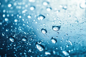 Water droplets create abstract muscular form in blue and white tones showcasing dynamic movement and fluidity in artistic expression