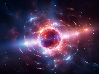 Obraz premium Bright particles in a planetary aurora dance through the atmosphere, glowing with cosmic light