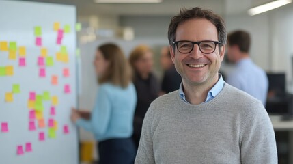 The smiling office worker