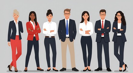 Obraz premium Diverse professional team business people corporate staff employees group