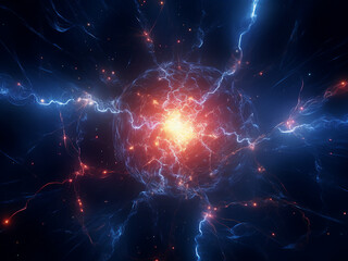 Glowing plasma field showing energy and visible space while charging electric power