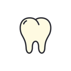 Clean tooth colored icons, minimalist vector illustration ,simple transparent graphic element .Isolated on white background