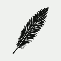 Quill Feather Tip Silhouettes in black on a white background
