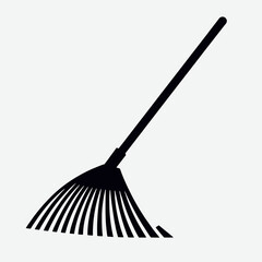 Rake Handle Silhouettes in black on a white background