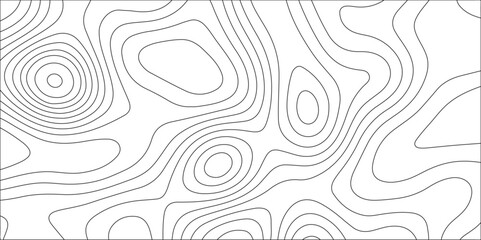 Abstract Topographic Contour Line Pattern in Black and White. Geographic mountain topography vector illustration. Modern design with topographic wavy pattern design.  Contour maps. Business concept.