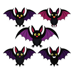 Halloween bats isolated clipart on white background