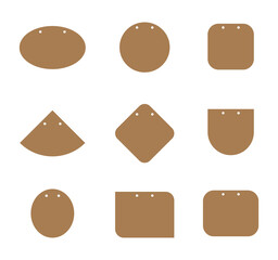 Flat sign and signboards, board and panel. Vector set design