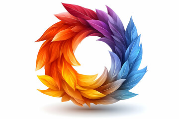 Fototapeta premium Colorful Feather Circle Design