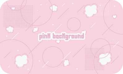 Pink background abstract cute  geometric  shape vector