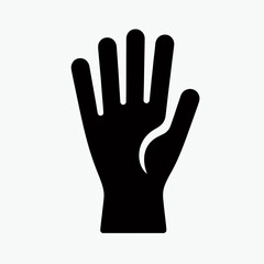 Rubber Glove Silhouettes in black on a white background