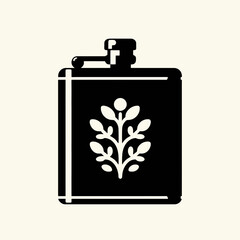 Pocket Flask Silhouettes in black on a white background