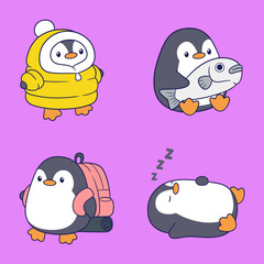 cute and adorable penguin character cartoon