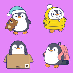 cute and adorable penguin character cartoon