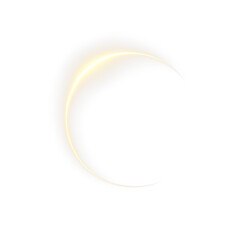 PNG light flash with glowing shine and neon spark on futuristic background, brilliant gold electric sphere in transparent circle, PNG vector frame with bright magic energy and night modern fire style.