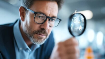 A businessman diligently oversees risk management to ensure safety compliance in the workplace.