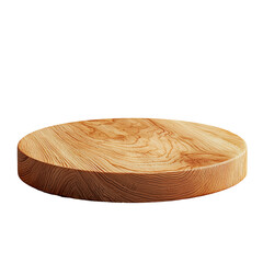 Round wooden platform for product display and presentation  isolated on transparent  background