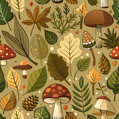 Autumn's Essence: A Seamless Pattern of Seasonal Beauty