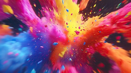 A colorful explosion of abstract shapes and colors