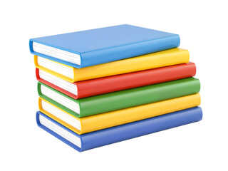 Stack of colorful books isolated on transparent background, symbol of education, reading, and knowledge. Generative AI