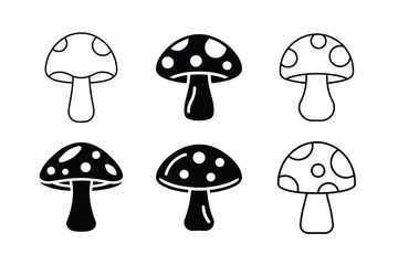 Mushroom Icon Vector Illustration - Cute and Trendy Design