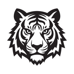 Tiger Face Silhouette &ndash; Bold Jungle Animal Design
